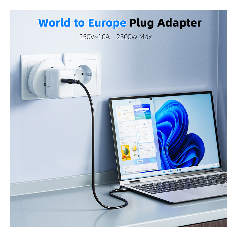 Maplin EU Plug (Type E/F Socket) to Worldwide Socket Travel Adapter Plug