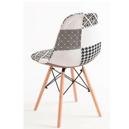Elsie Dining Chair - Black/White Patchwork