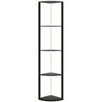 RGB LED Floor Lamp with Shelves, 4-Tier Dimmable Standing Lamp with Remote Control, Black