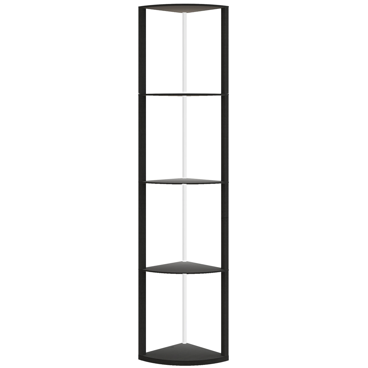 RGB LED Floor Lamp with Shelves, 4-Tier Dimmable Standing Lamp with Remote Control, Black