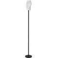 Floor Lamp for Living Room, 3D Printed Modern Standing Lamp with Flowing Curved Shade, 3 Colour Temperature & Foot Switch, Minimalist Tall Pole Lampshade for Bedroom, Office, White
