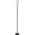 Floor Lamp for Living Room, 3D Printed Modern Standing Lamp with Flowing Curved Shade, 3 Colour Temperature & Foot Switch, Minimalist Tall Pole Lampshade for Bedroom, Office, White