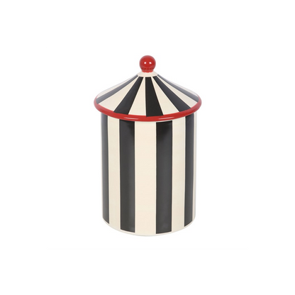 Black Striped Circus Tent Storage Jar