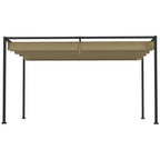 Outsunny 3x2m Metal Pergola with Retractable Roof, Garden Gazebo Canopy Shelter for Outdoor, Patio, Khaki