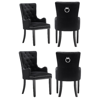 Windsor LUX Knocker Back Velvet Dining Chair w/ Armrests