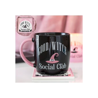 Good Witch Social Club Mug and Coaster Set