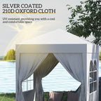 Outsunny 2 x 2 m Garden Pop Up Gazebo, Wedding Party Tent Marquee, Water Resistant Awning Canopy with Sidewalls, Windows, Carry Bag, White