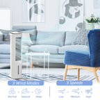 Evaporative Air Cooler, 5L Water Tank Oscillating Ice Cooling Fan with 3 Modes, 3 Speeds, Remote Control, Timer, and Oscillation, White