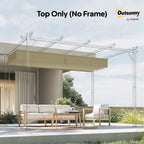 Outsunny Retractable Pergola Cover, 2.55 x 2.5 m Replacement Canopy Fabric for 3 x 3 m Frame, Roof Top Only, Beige