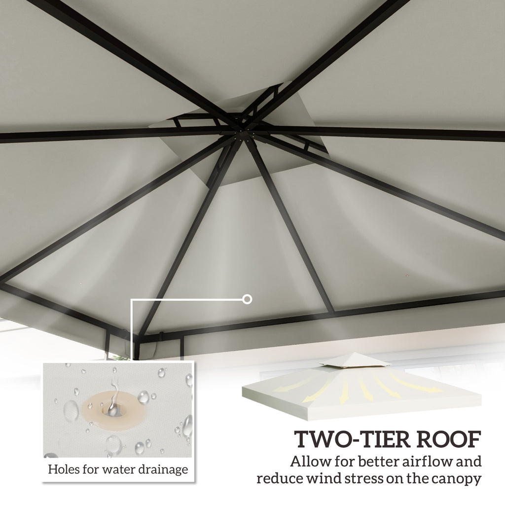 Outsunny 3 x 3 m Replacement Gazebo Canopy - Cream White