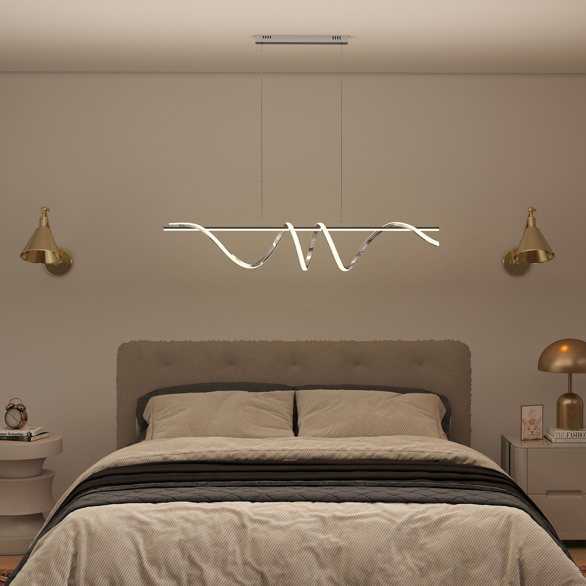 Pendant Light with 3 Colour Temperatures - Silver Tone