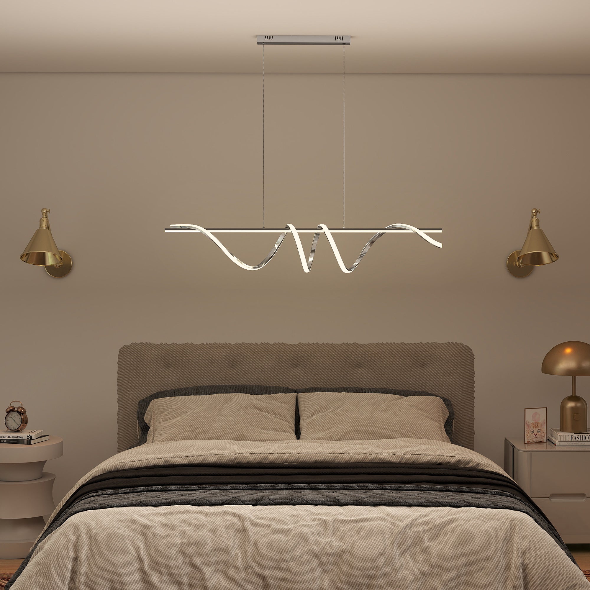 Pendant Light with 3 Colour Temperatures - Silver Tone
