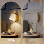 Led Wall Lamp 2 Pack, 5W Modern Indoor Starry Wall Light, Colour Temperature Adjustable 3000K/4000K/6500K, for Bedroom, Living Room, Hallway, Stairs, Gold Tone