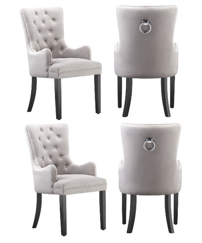 Windsor LUX Knocker Back Velvet Dining Chair w/ Armrests