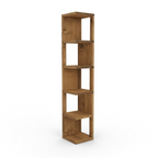 Valora Solid Wood Corner Bookshelf – Natural Finish Open Bookcase, Rustic Scandinavian Design