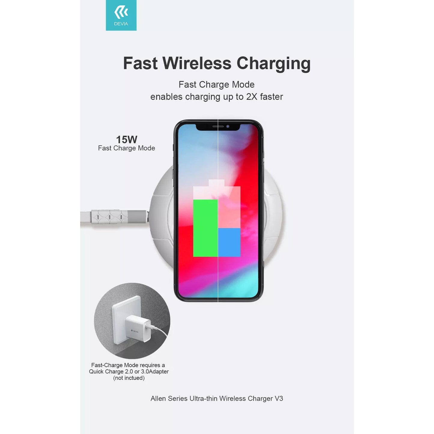 Devia 15W Wireless Ultra Thin Charging Pad