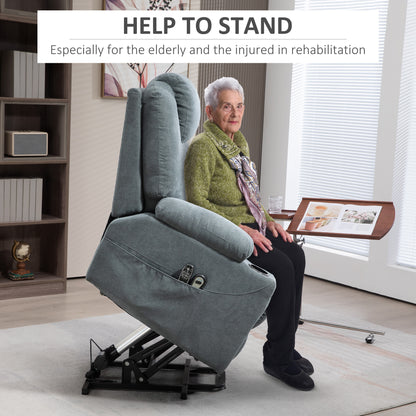 Power Lift Recliner Chair with Pocket Spring, Electric Lift Chair with Wide Backrest, Grey