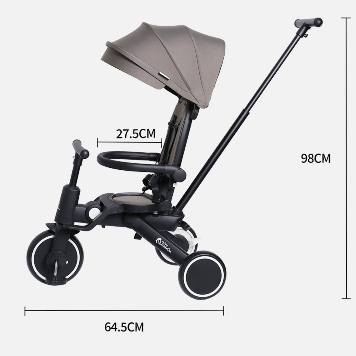 Foryourlittleone Xplor 6 in 1 Foldable Trike - Grey Olive (10m-5y)