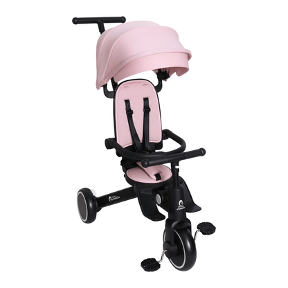 Foryourlittleone Xplor 6 in 1 Foldable Trike - Pastel Pink (10m-5y)