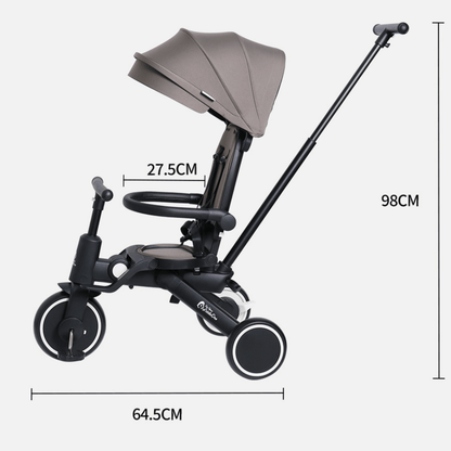Foryourlittleone Xplor Ultimate 6 in 1 Foldable Trike - Grey Olive (10m-5y)