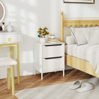 HOMCOM Chest of Drawers, Dresser with 2 Fabric Drawers and Aluminium Handles - White