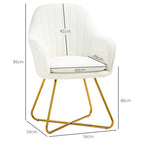 HOMCOM Set of Two Boucle Dining Chairs - Cream