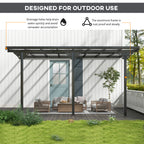 Outsunny 4.35 x 3m Outdoor Patio Gazebo Pergola, Retractable Pergola Canopy Aluminum Post & PC Roof,  Grey