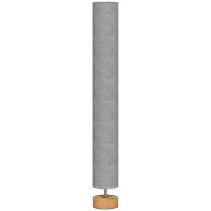 LED Floor Lamp for Living Room, 120cm Modern Standing Lamp with 3000K/4500K/6500K Colour Temperatures, Linen Shade and Wooden Base, Grey