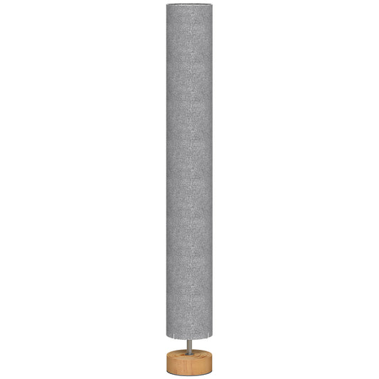 LED Floor Lamp for Living Room, 120cm Modern Standing Lamp with 3000K/4500K/6500K Colour Temperatures, Linen Shade and Wooden Base, Grey