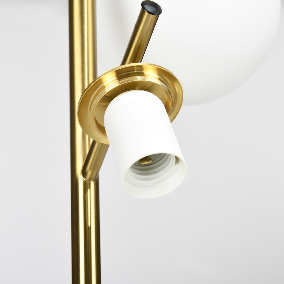 3-Light Tree Floor Lamps for Living Room, Modern Standing Lamp for Bedroom with Globe Lampshade, 3000K/4000K/6000K Colour Temperatures, Steel Base, Gold Tone