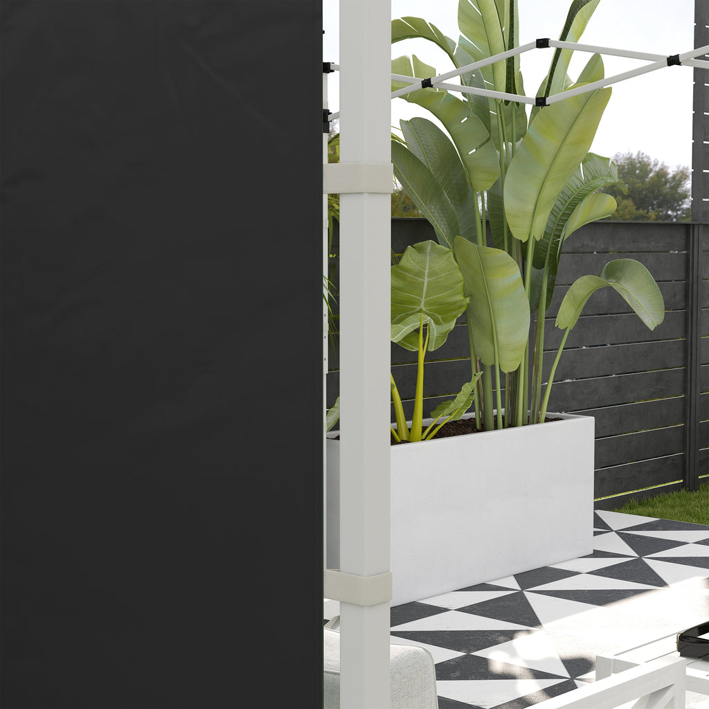 Outsunny Gazebo Side Panels, 2 Pack Sides Replacement, for 3x3(m) or 3x6m Pop Up Gazebo, with Windows and Doors, Black