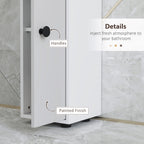 kleankin 180cm Slim Bathroom Cabinet, with Drawer, Shelves and Cupboards - Light Grey
