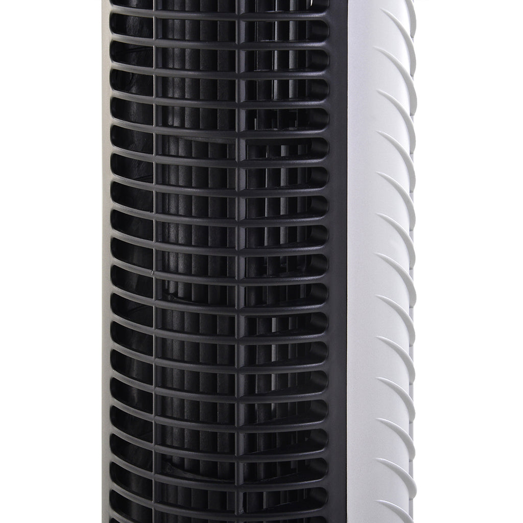 31 Inch Bladeless Oscillating Tower Fan with 70° Oscillation, Remote Control, 7.5H Timer, 3 Speed 3 Modes, Electric Floor Standing Cooling Fan for Home Bedroom Office, Silver