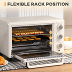 21L Mini Countertop Oven, 100°C-230°C Adjustable Temp - White
