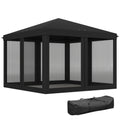 Outsunny 3 x 3 m Pop Up Gazebo, 420D Garden Tent Canopy with Removable Mesh Sidewall Netting, Carry Bag for Garden Patio Outdoor, Black