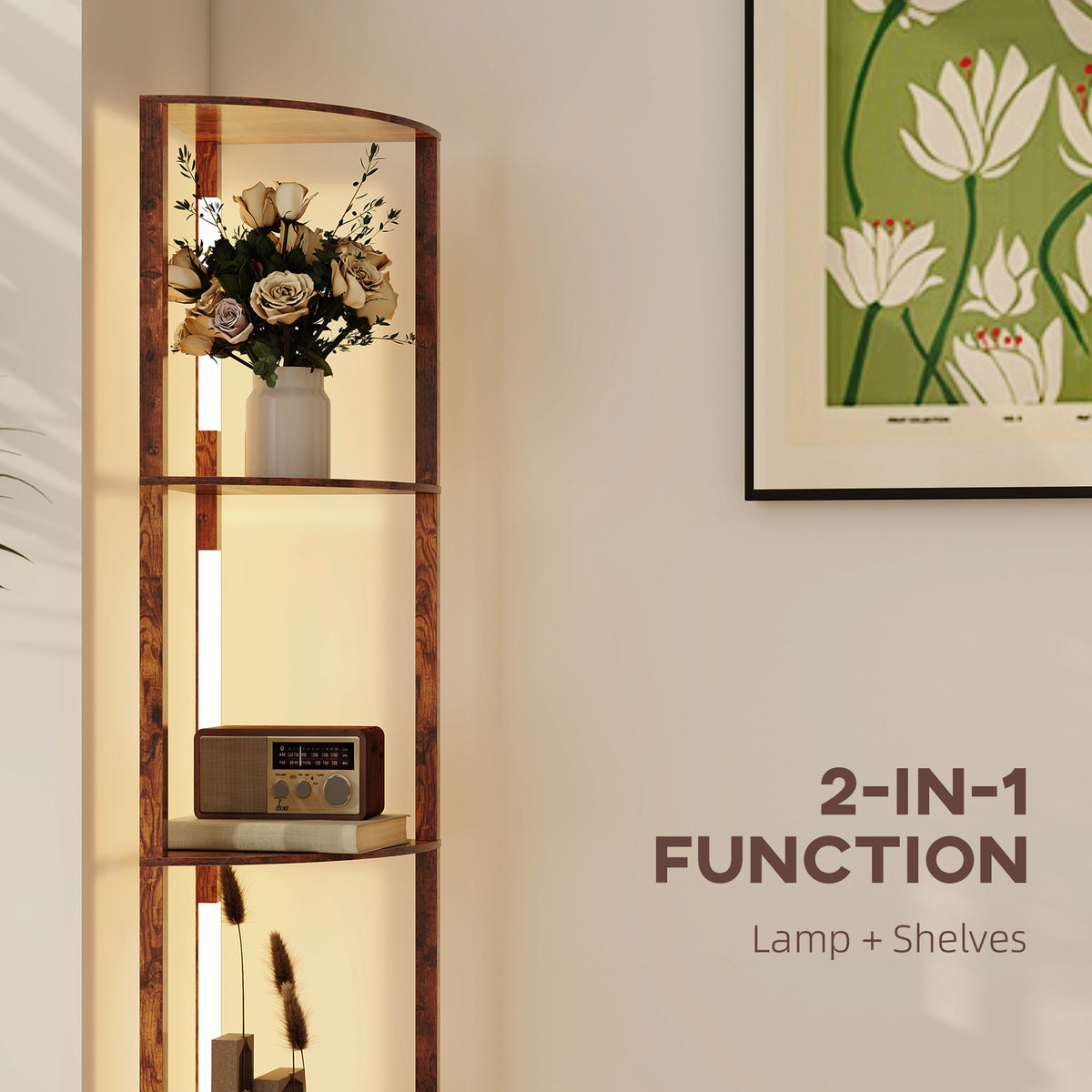 Three-Tier Corner Floor Lamp