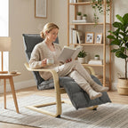 HOMCOM Modern Accent Chair, Leisure Lounge Chair Armchair with Footrest, Plush Cushion, Curved Legs and Arms, Grey