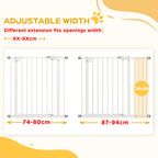 PawHut Adjustable Safety Gate w/ One Extensions, Four Adjustable Screws, White