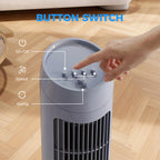 Tower Fan for Bedroom Cooling, 75cm Electric 70° Oscillating with 3 Speed Settings, Standing Floor Fan, Grey