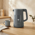 Electric Kettle, 1.7L Fast Boil 3kW Water Kettle with UK Strix Thermostat, LED Display, Keep Warm Function, Grey