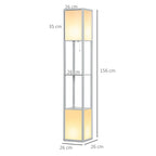 Modern Shelf Floor Lamp with Dual Ambient Light, Standing Lamp Living Room, Bedroom, 156cm, Grey