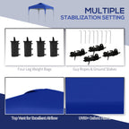 Outsunny 3 x 3(M) Pop Up Gazebo, UPF 50+ Foldable Canopy Tent with Wheeled Carrybag, 4 Leg Weight Bags, Height Adjustable Marquee Shelter 1 person easy setup for Outdoor Garden Patio Party, Blue