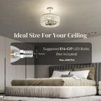 Crystal Ceiling Light Fixture, Semi Flush Mount Modern Crystal Chandelier Ceiling Light for Living Room, Bedroom, Hallway, Dining Room, E14 Base 3-Lights, Bulbs Not Included, Silver Tone