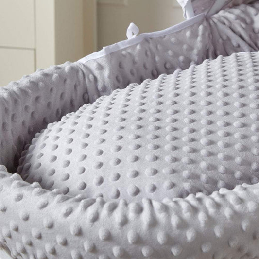 Grey Dimple Moses Basket Bedding Set