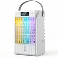 Portable Air Conditioner, 4-in-1 Mini Air Cooler with 4 Wind Speed, 2 Cool Mist, RGB 7 LED Light, White