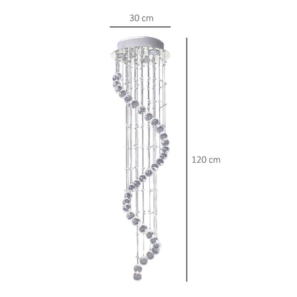 Modern Crystal Chandelier Ceiling Light Pendant Lamp Chrome Finish Glass Droplets New, for Living Room, Bedroom, Hallway, ?30 x 120cm