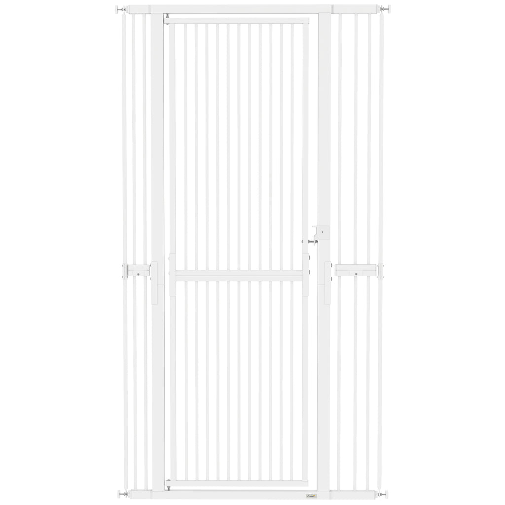 PawHut 180cm Extra Tall Pet Gate with 3.5 cm Narrow Gap, Pressure Mounted No Drilling Cat Gate for Doorways, 77-104cm Width