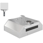 Outsunny 8 in Portable Stainless Steel BBQ Grill Top Pizza Oven with Built-in Thermometer and Viewing Window for Gas and Charcoal BBQ Grills, Includes Carry Handles, Pizza Stone and Peel, Silver Tone