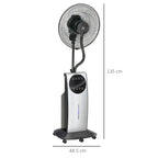 16" Pedestal Fan with Water Mist Spray, Humidifying Misting Fan, Standing Fan with 3 Speeds, 3.1L Water Tank, Timer and Electric Mosquito Killer Jack, Black