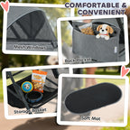 PawHut Pet Stroller, Foldable Dog Cat Stroller with Detachable Carrier, Wheels, Storage Basket, Secure Leash
